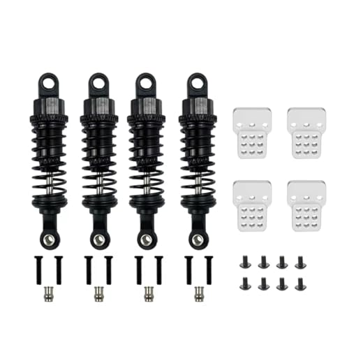 MGHGFYTAS RC Auto Dämpfer Kompatibel Mit WPL C14 C24 Für MN D90 D91 MN99 99s RC Auto Verstellbare Teile 4 Stück Ölgefüllter Metall-Stoßdämpfer Mit Stoßdämpferturm(Black) von MGHGFYTAS