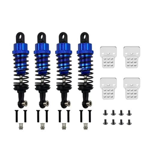 MGHGFYTAS RC Auto Dämpfer Kompatibel Mit WPL C14 C24 Für MN D90 D91 MN99 99s RC Auto Verstellbare Teile 4 Stück Ölgefüllter Metall-Stoßdämpfer Mit Stoßdämpferturm(Sky Blue) von MGHGFYTAS