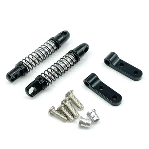 MGHGFYTAS RC Auto Dämpfer Kompatibel Mit WPL D12 D42 RC Car Upgrades Teile Zubehör Metall Stoßdämpfer Vorne Und Hinten Mit Fester Halterung(Black,2pcs Rear) von MGHGFYTAS