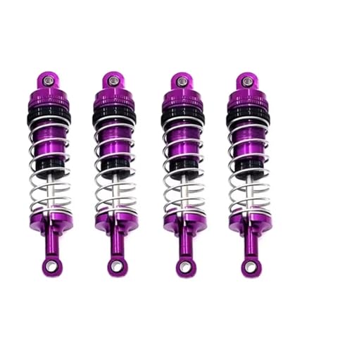 MGHGFYTAS RC Auto Dämpfer Kompatibel Mit Wltoys 144001 124019 124018 RC-Auto-Upgrade-Teile Zubehör 4-teiliger Einstellbarer Metall-Stoßdämpfer-Dämpfer(Purple) von MGHGFYTAS