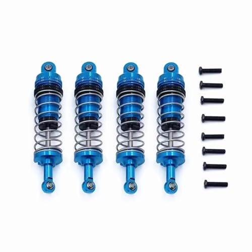MGHGFYTAS RC Auto Dämpfer Kompatibel Mit Wltoys 144001 144002 144010 124007 124008 124016 124017 124018 124019 4 Stück Metall-Stoßdämpfer, RC-Auto-Upgrade-Teile(Blue) von MGHGFYTAS