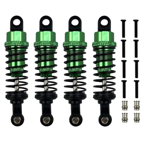 MGHGFYTAS RC Auto Dämpfer Kompatibel Mit Wltoys A959 184011 A949 A969 A979 K929 1/18 RC Auto-Upgrades Teile Zubehör Metall Öl Stoßdämpfer Dämpfer(Green) von MGHGFYTAS