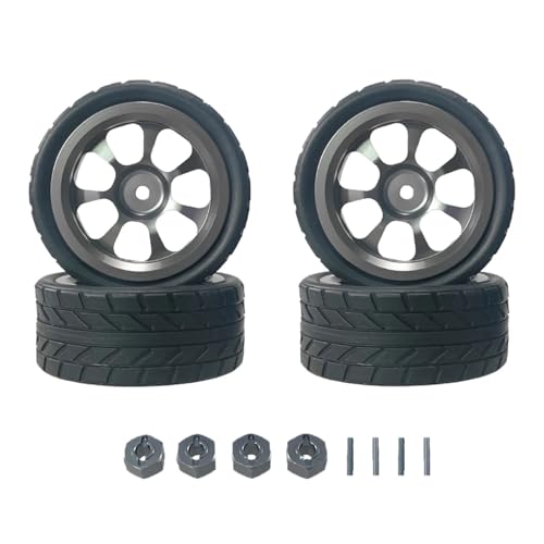MGHGFYTAS RC Auto Upgrade Teile Für MJX Für Hyper Go 14301 14303 1/14 RC Auto Fernbedienung Änderung Upgrade Metall Rad Hub Reifen Anschluss Ersatzteile(Titanium) von MGHGFYTAS