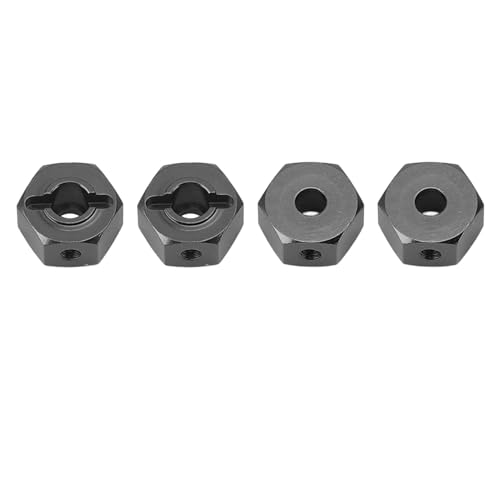 MGHGFYTAS RC Auto Zubehör 4Pcs RC Rad Hex Hub Adapter Professionelle Aluminium Legierung 12mm Rad Hex Naben Stick Adapter Für Fernbedienung Auto Zubehör(Black) von MGHGFYTAS