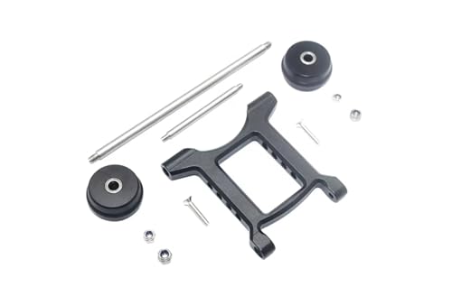 MGHGFYTAS RC Auto Zubehör Kompatibel Mit ARRMA Für Big Für Rock Für Crew Cab 3S AR102711 1/10 RC Auto Verstellbares Hinteres Anti-Roll-Rad Wheelie Bar Set AR320403(Black) von MGHGFYTAS