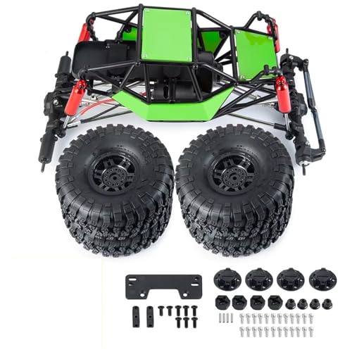 RC Auto Zubehör Kompatibel Mit Axial Für SCX10 90046 Upgrade Teil 1/10 Für Rock Für Buggy Körper Shell Kunststoff RC Roll Käfig Auto/Gummi Reifen Rad Teile(Green) von MGHGFYTAS