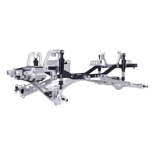 MGHGFYTAS RC Auto Zubehör Kompatibel Mit Axial Für SCX10 I II III Für TRX4 1/10 RC Crawler Für Desert Truck Für Capra Aluminium Twin I-Beam 2WD Für Chassis Kit(Silver) von MGHGFYTAS