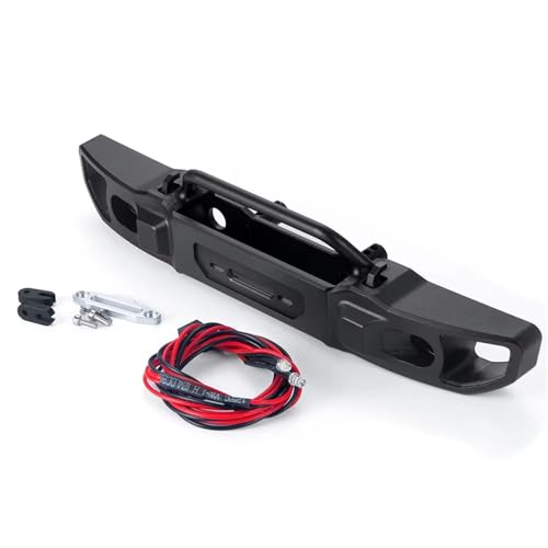 MGHGFYTAS RC Auto Zubehör Kompatibel Mit Axial Für SCX10 III AXI03006 AXI03007 Für Gladiator Für Wrangler 1/10 RC Auto Metall Vorne Hinten Stoßstange Mit Licht(Front) von MGHGFYTAS
