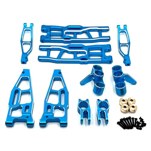 MGHGFYTAS RC Auto Zubehör Kompatibel Mit FeiShen FS Für Tank Für Sharks Für Cheetah Für Atom Für Leopard Für Thunder 1/8 RC Autoteile Metall Upgrade Kit(Blue) von MGHGFYTAS