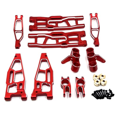 MGHGFYTAS RC Auto Zubehör Kompatibel Mit FeiShen FS Für Tank Für Sharks Für Cheetah Für Atom Für Leopard Für Thunder 1/8 RC Autoteile Metall Upgrade Kit(Red) von MGHGFYTAS
