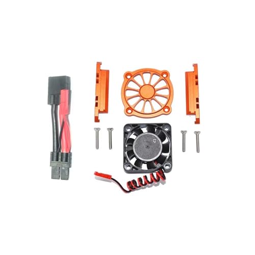 MGHGFYTAS RC Auto Zubehör Kompatibel Mit MAXX 4S Für VXL 89076-4 89086-4 Für Monster Truck 1/10 RC Auto Upgrade Modifikation Zubehör Metall Motor Lüfter(Orange) von MGHGFYTAS