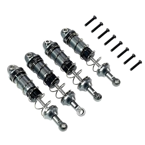 MGHGFYTAS RC Auto Zubehör Kompatibel Mit MJX 16207 16208 16209 16210 H16 Für H16BM 1/16 RC Autos Upgrade Teile 4PCS Legierung Vorne Hinten Öl Stoßdämpfer(Gray) von MGHGFYTAS