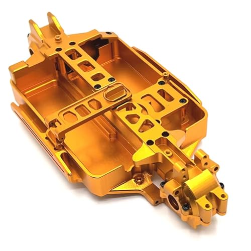 MGHGFYTAS RC Auto Zubehör Kompatibel Mit MJX 16207 16208 16209 16210 H16 M162 1/16 RC Auto, Verbesserte Teile Aus Metall Für Chassis Vorne Und Hinten Waveboxen(Yellow) von MGHGFYTAS