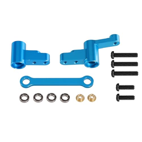 MGHGFYTAS RC Auto Zubehör Kompatibel Mit MJX Für Hyper Für Go 14301 14302 14303 1/14 RC Car Metall Verbesserte Teile Verbessertes Spiel Lenkungskomponenten(Blue) von MGHGFYTAS