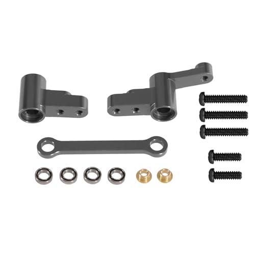 MGHGFYTAS RC Auto Zubehör Kompatibel Mit MJX Für Hyper Für Go 14301 14302 14303 1/14 RC Car Metall Verbesserte Teile Verbessertes Spiel Lenkungskomponenten(Gray) von MGHGFYTAS