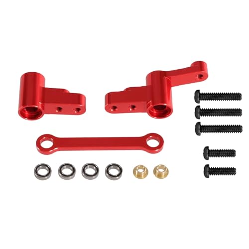 MGHGFYTAS RC Auto Zubehör Kompatibel Mit MJX Für Hyper Für Go 14301 14302 14303 1/14 RC Car Metall Verbesserte Teile Verbessertes Spiel Lenkungskomponenten(Red) von MGHGFYTAS