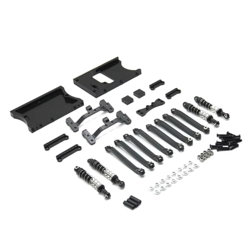 MGHGFYTAS RC Auto Zubehör Kompatibel Mit MN D90 D91 D96 Für MN98 99S 1/12 RC Auto Ersatzteile Metall Feste Spurstangen Lenkgetriebe Kabine Heckbalken Upgrade-Kits(Black) von MGHGFYTAS
