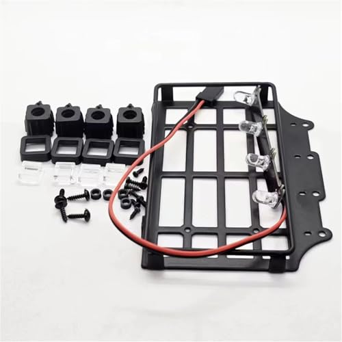 MGHGFYTAS RC Auto Zubehör Kompatibel Mit MN82 LC79 1/12 RC Auto Upgrade Teile RC Ersatz Zubehör Metall Gepäckträger Dachträger Mit Licht(B) von MGHGFYTAS