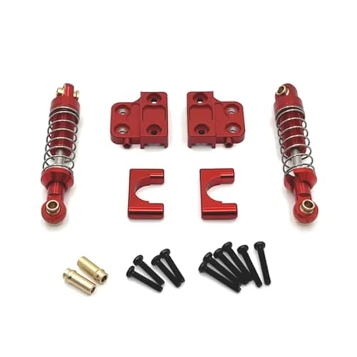 RC Auto Zubehör Kompatibel Mit MN82 LC79 1/12 RC Car Upgrade-Teile-Zubehör Metall-Hinterachs-Stoßdämpfer Und Fester Sitzhalterungssatz(Red) von MGHGFYTAS