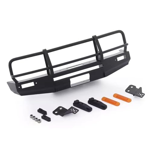 MGHGFYTAS RC Auto Zubehör Kompatibel Mit SCX10 Für TRX4 1/10 RC Crawler Bull Bars Metallrohr Frontwinde Bar Stoßstange Für Chassis Für LC80 Karosserie-Upgrade-Teile(B Bumper with lamp) von MGHGFYTAS