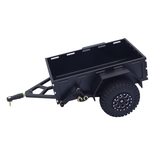 MGHGFYTAS RC Auto Zubehör Kompatibel Mit TRX-4M Für Bronco Für Defender Metall 1/18 RC Crawler Utility Trailer Mit Hitch Mount Zubehör Upgrade-Teile(Black) von MGHGFYTAS