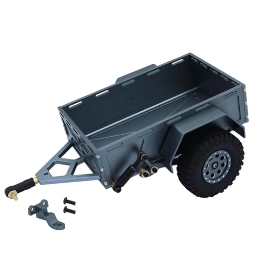 MGHGFYTAS RC Auto Zubehör Kompatibel Mit TRX-4M Für Bronco Für Defender Metall 1/18 RC Crawler Utility Trailer Mit Hitch Mount Zubehör Upgrade-Teile(Gray) von MGHGFYTAS