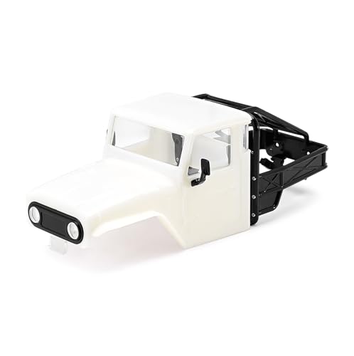 MGHGFYTAS RC Auto Zubehör Kompatibel Mit TRX4M Für Defender Für Bronco, Harte Karosserie Mit Käfig Für 1/18 RC Crawler Car Upgrade-Zubehör(White) von MGHGFYTAS