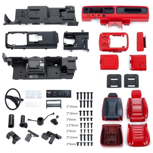 MGHGFYTAS RC Auto Zubehör Kompatibel Mit Trx4 Für Bronco 1/10 Rc Crawler Auto-Modifikationsteile, Innensimulation, Zentrale Steuerung Für Sitz/Innenausstattung/Armaturenbrett(Red) von MGHGFYTAS