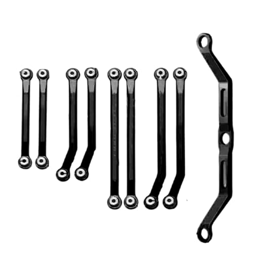 MGHGFYTAS RC Auto Zubehör Kompatibel Mit Trx4m 1/18 RC-Autoteil, RC-Autozubehör, Ersatzteilen, RC-Upgrade-Teil, Lenkstangen-Set Aus Aluminiumlegierung(Black) von MGHGFYTAS