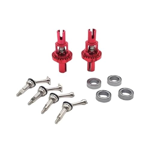RC Auto Zubehör Kompatibel Mit WLtoys 1/28 Für 284131 K969 K979 K989 K999 P929 P939 RC Autoteile Metall Upgrade Ball Differential Erweiterte Antriebswelle(Red) von MGHGFYTAS