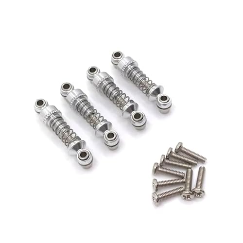 MGHGFYTAS RC Auto Zubehör Kompatibel Mit WLtoys 284131 284161 284010 K969 K979 K989 K999 P929 P939 1:28 RC Auto, Verbesserte Teile, Verstellbarer Metall-Stoßdämpfer(Silver) von MGHGFYTAS
