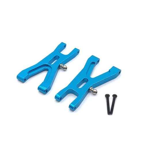 MGHGFYTAS RC Auto Zubehör Kompatibel Mit WLtoys A949 A959 A969 A979 K929 1/18 RC Autoteile Metall-Upgrade Vorne Und Hinten Für Schwingarm Base C Lenkschale Mit Lager(Blue,Rear Arm) von MGHGFYTAS