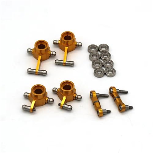 MGHGFYTAS RC Auto Zubehör Kompatibel Mit WLtoys K989 K969 284131 284010 284161 1/28 RC Auto Metallteile Lenkschale Hinterrad Für Sitz Hinten Obere Spurstange(Yellow) von MGHGFYTAS