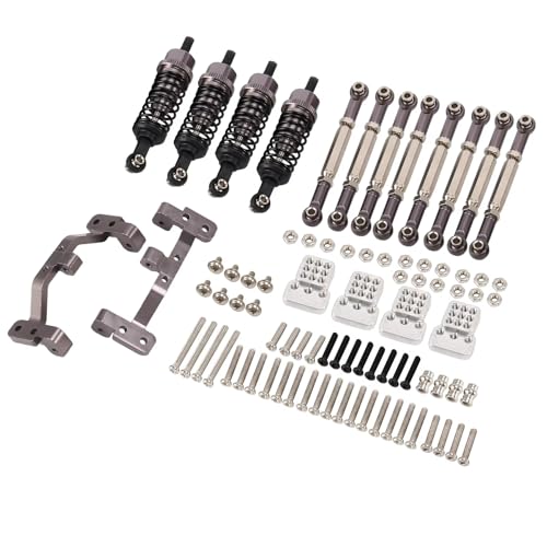 MGHGFYTAS RC Auto Zubehör Kompatibel Mit WPL B14 B24 C14 C24 C34 1/16 RC Auto Ersatzteile Upgrade Metall Zugstange Spurstange Zugstange Basis Stoßdämpfer von MGHGFYTAS
