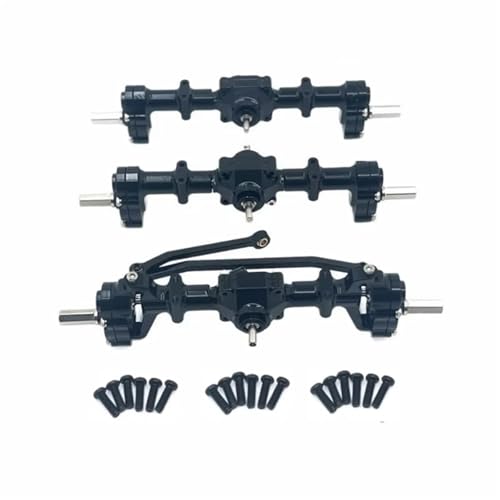 MGHGFYTAS RC Auto Zubehör Kompatibel Mit WPL B16 B36 Für JJRC Q60 Q63 Q64 Für Fayee FY004 Für MN-77 6WD 1/16 RC Auto Upgrade Teile Metall Vordere Und Hintere Portalachse(Black) von MGHGFYTAS