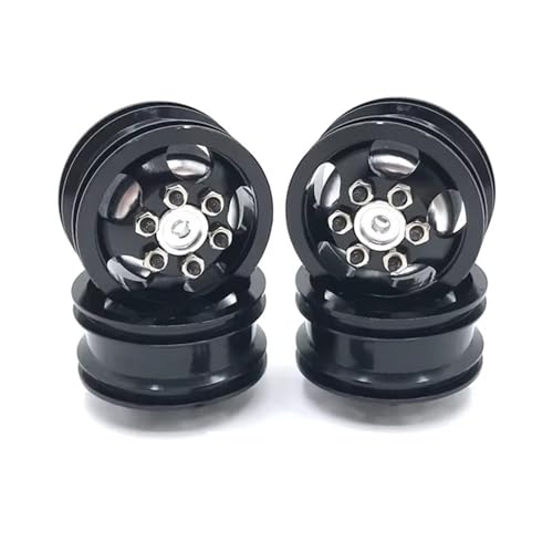 MGHGFYTAS RC Auto Zubehör Kompatibel Mit WPL C14 C24 C34 C44 B14 B24 B16 B36 4WD RC Car Wheels Aluminiumlegierung Radnabe Upgrade-Teile(Black) von MGHGFYTAS