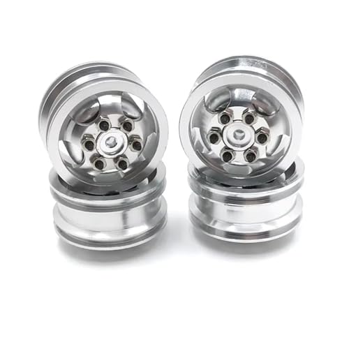 MGHGFYTAS RC Auto Zubehör Kompatibel Mit WPL C14 C24 C34 C44 B14 B24 B16 B36 4WD RC Car Wheels Aluminiumlegierung Radnabe Upgrade-Teile(Silver) von MGHGFYTAS