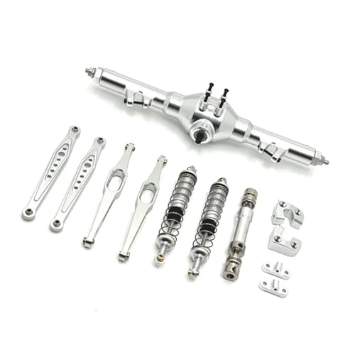 MGHGFYTAS RC Auto Zubehör Kompatibel Mit Wltoys 124006 12423 12427 12428 12429 Metall Hinterachse Antriebswelle Stoßdämpfer Längslenker 1/12 RC Autoteile Kit(Silver) von MGHGFYTAS