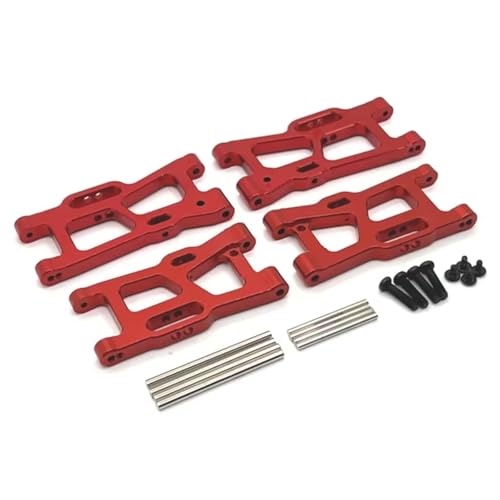 RC Auto Zubehör Kompatibel Mit Wltoys 144001 144010 144016 144018 124007 124008 124016 124018 124019 RC-Autoteile, Vorderer Und Hinterer Aufhängungsarm Aus Metall(Red) von MGHGFYTAS