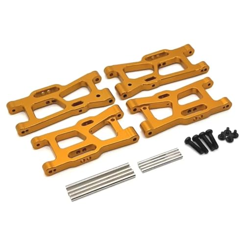 MGHGFYTAS RC Auto Zubehör Kompatibel Mit Wltoys 144001 144010 144016 144018 124007 124008 124016 124018 124019 RC-Autoteile, Vorderer Und Hinterer Aufhängungsarm Aus Metall(Yellow) von MGHGFYTAS