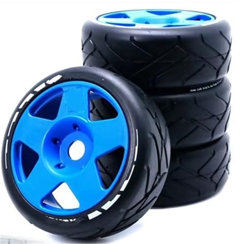 MGHGFYTAS RC Reifen Kompatibel Mit ARRMA Für Redcat Für Team Für Losi Für Kyosho Für VRX Für HPI 1/8 RC 103 Mm Off Road Für Buggy-Reifen Rad 17 Mm Sechskant(Blue) von MGHGFYTAS