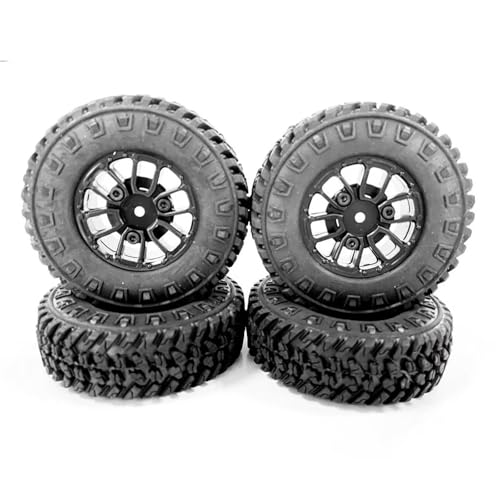 MGHGFYTAS RC Reifen Kompatibel Mit Axial Für SCX24 1/24 RC-Autoteil, RC-Autozubehör, Ersatzteile, RC-Upgrade-Teil, Schwarze Kunststoff-Radfelgen, Reifen von MGHGFYTAS