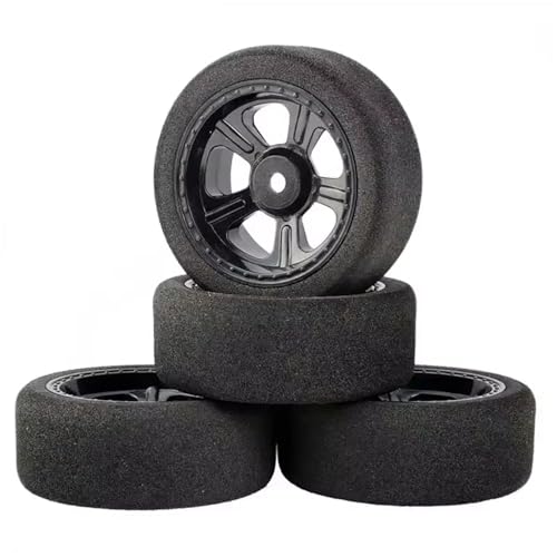 MGHGFYTAS RC Reifen Kompatibel Mit HSP Für HPI Schwammreifen Und Felgen Im Maßstab 1:10, RC On-Road, Für Rennwagen, Für Modelle Mit 3 Mm Versatz Und 12 Mm Sechskant(Black,B) von MGHGFYTAS