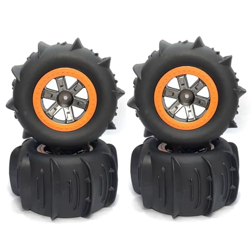 MGHGFYTAS RC Reifen Kompatibel Mit Hosim Für Xinlehong 9125 9116 9155 Für Wltoys 144001 124019 104009 RC-Autoteile 110 Mm Paddelreifen Schneesand-Reifenrad von MGHGFYTAS