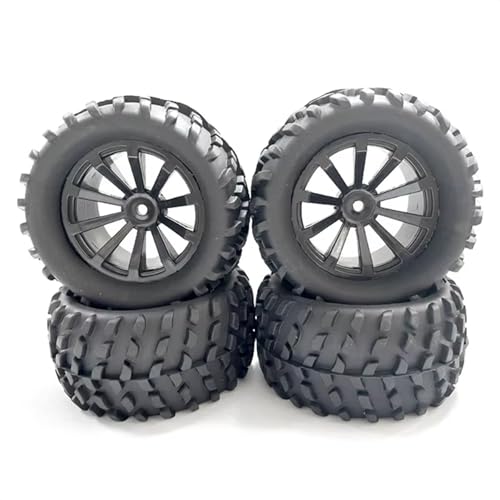MGHGFYTAS RC Reifen Kompatibel Mit MJX H16 16207 16208 162010 Für HBX 16889 SG1601 Für SCY 16101 1/16 RC Autoteile 4 Stück 82 Mm Gummiradreifen 12 Mm Sechskant von MGHGFYTAS