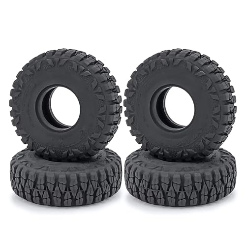MGHGFYTAS RC Reifen Kompatibel Mit Trx4m Für Scx24 Für Fcx24 Für Fcx 1/18 1/24 RC-Autoteil RC-Autozubehör Schwarzer Durchmesser Breite Gummi-Raupenradreifen von MGHGFYTAS