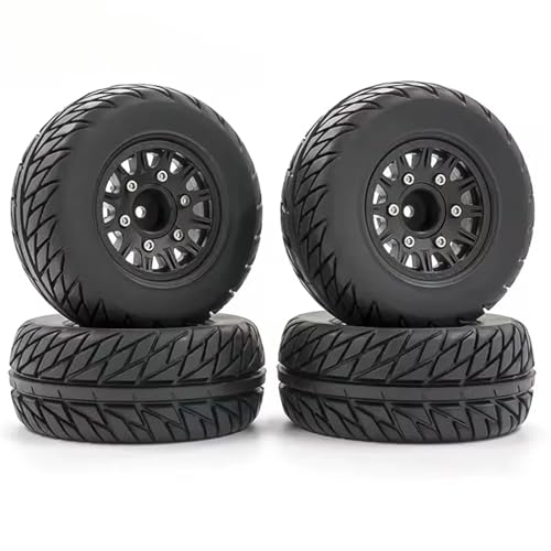 MGHGFYTAS RC Reifen Kompatibel Mit Universal 1/8 1/10 Reifen Rad RC Für Modell Short Course Truck General Road Reifen Upgrade 3 Adapter 12MM 14MM 17MM(Black) von MGHGFYTAS