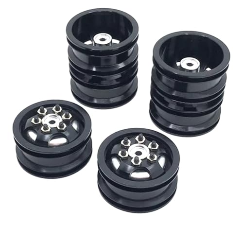 MGHGFYTAS RC Reifen Kompatibel Mit WPL C14 C24 B14 B24 B16 Für MN78 Für MN99S 4X4 4WD 1/16 1/12 RC LKW Autoteil Metall Beadlock Radnabe Felgen Mit Reifen(Black) von MGHGFYTAS