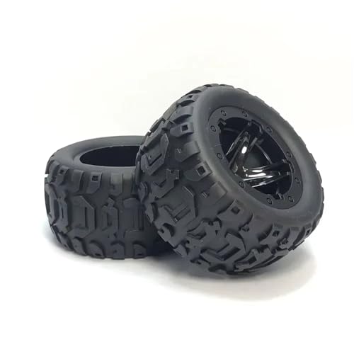 MGHGFYTAS RC Reifen Kompatibel Mit Wltoys 124018 124019 144001 124017 124016 Für HBX 16889 1/16 RC Car Big Size Upgrade-Teile 80,5 Mm Reifen Und Felgen(Black,2Pcs) von MGHGFYTAS