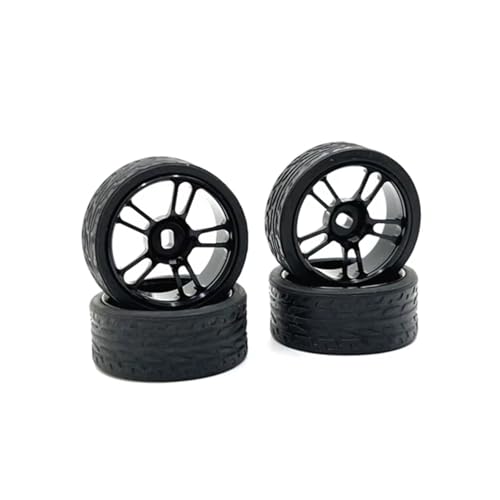 MGHGFYTAS RC Reifen Kompatibel Mit Wltoys 284131 K969 K979 K989 P929 Für Kyosho Für Mini-Z 1:28 RC Autoteile 26 Mm Für Rennreifen Reifen Metallfelge(Black) von MGHGFYTAS